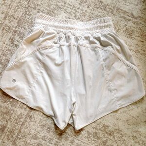 Lululemon athletica Women's White Track That High-Rise Lined Short 5"